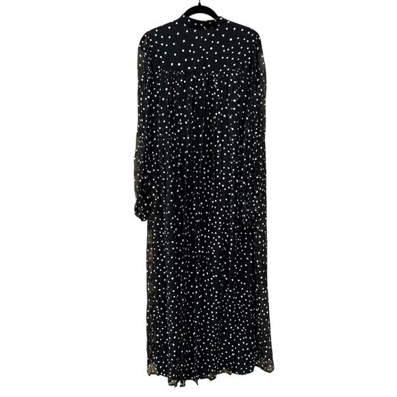 Vintage Eleanor Brenner 1970's Polka Dot Long Sleeve Maxi Dress Size 8 *Flaw - Picture 2 of 9